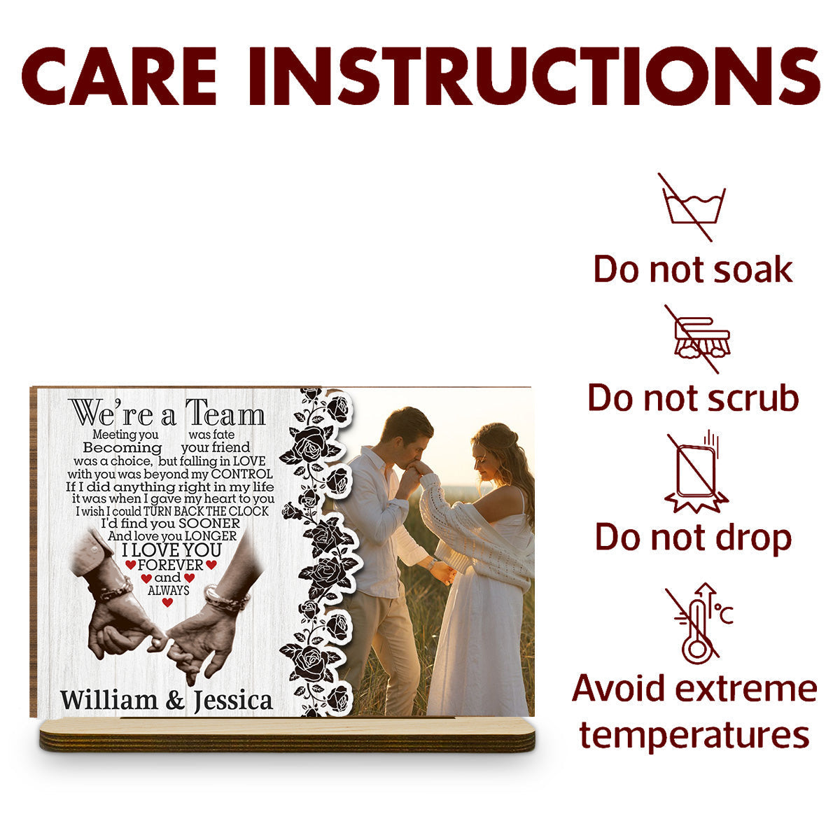 Meeting You Was Fate - Personalized Custom 2-Layer Wood Plaque With Flat Base