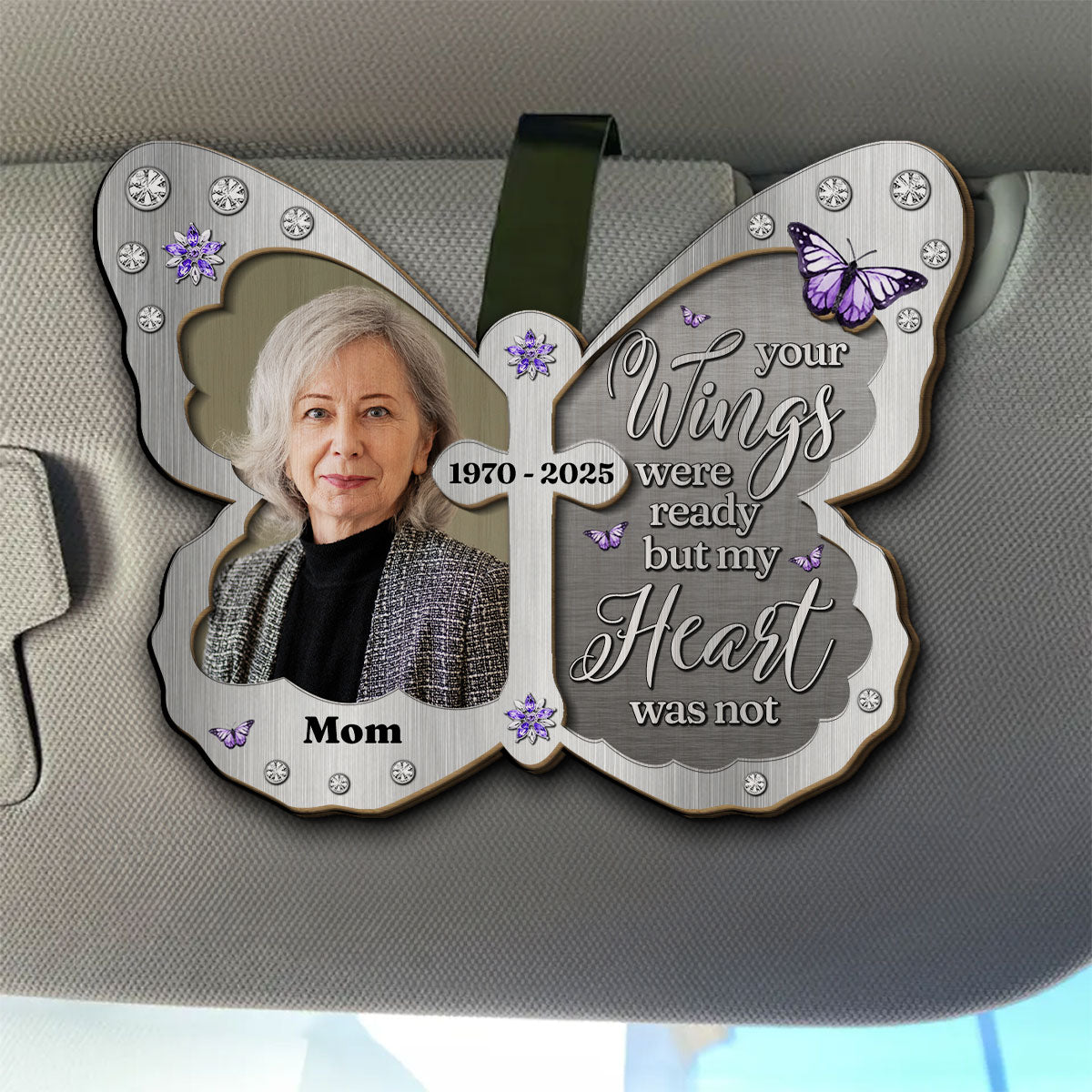 Your Wings Were Ready But My Heart Was Not - Personalized Custom Car Visor Clip