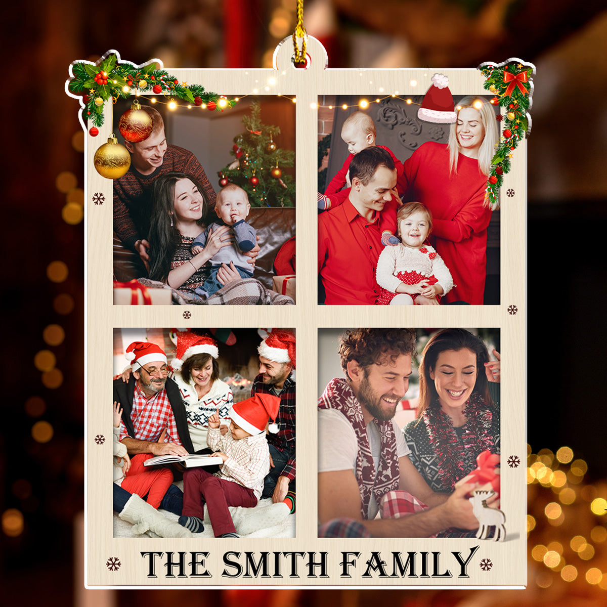 Warm Family Photo - Personalized Custom Acrylic Ornament