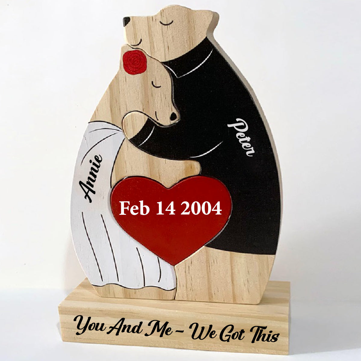 Couple Bear - Personalized Custom Wooden Sculpture