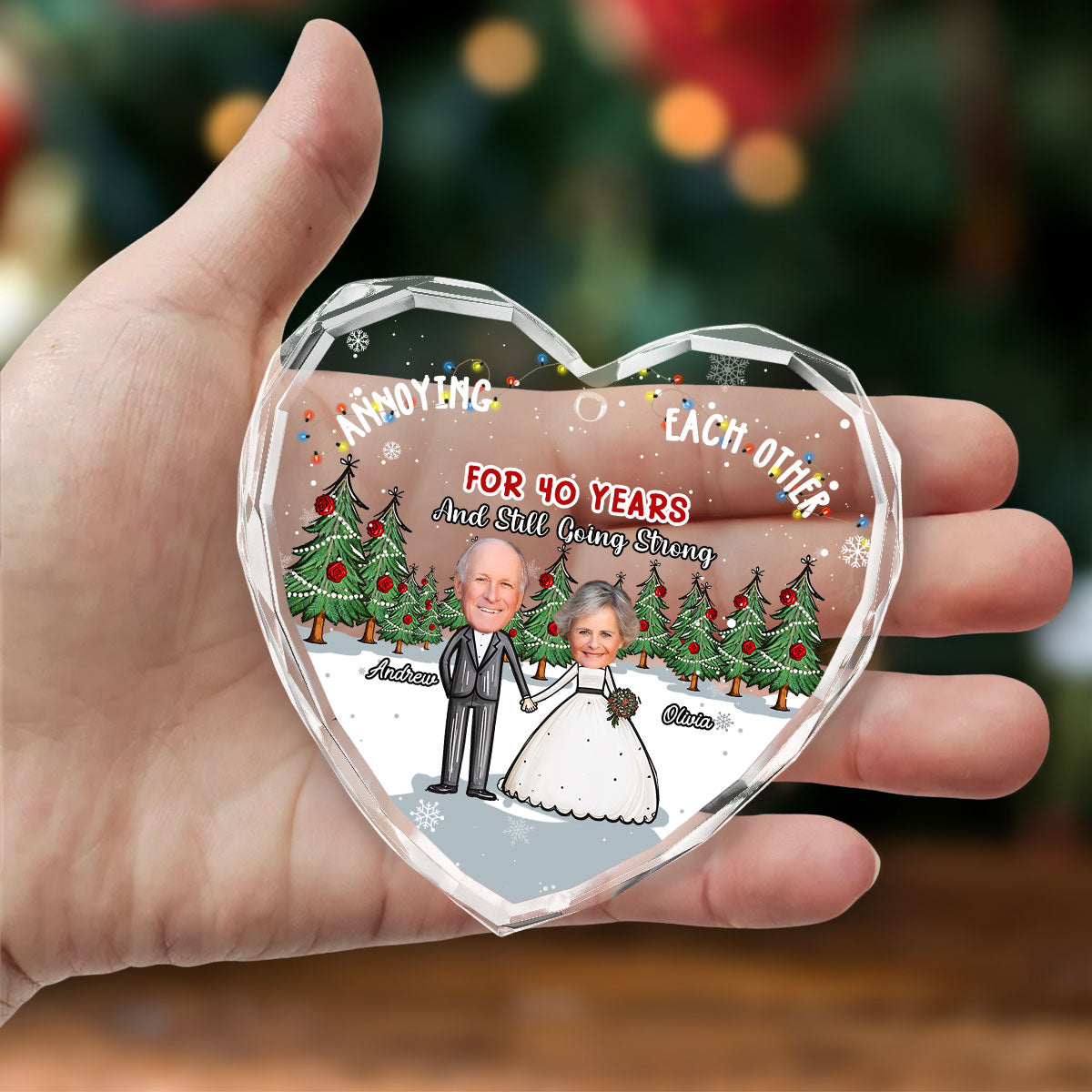 Annoying Each Other For Years And Still Going Strong - Personalized Custom Glass Ornament