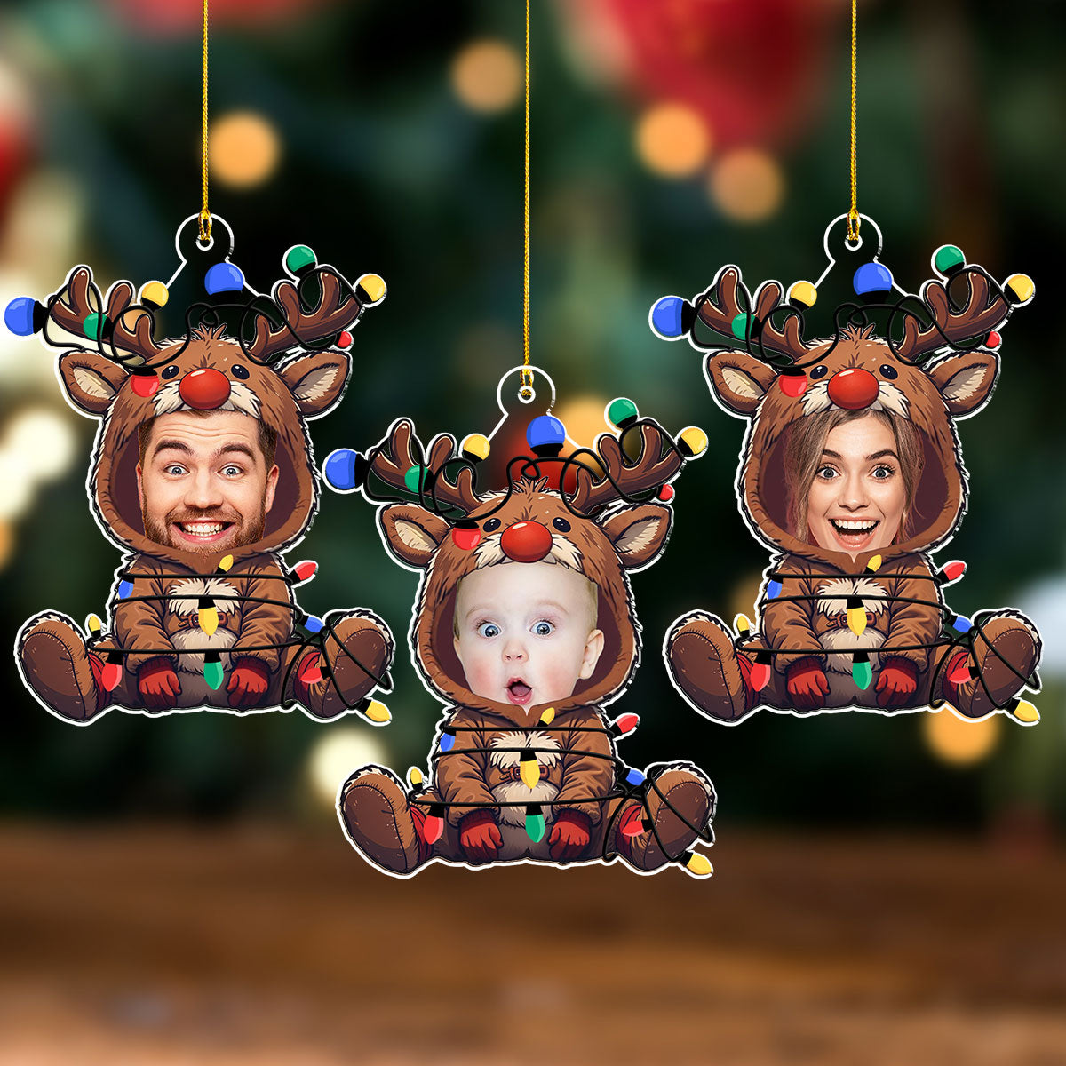 Reindeer Baby Christmas - Personalized Custom Acrylic Ornament