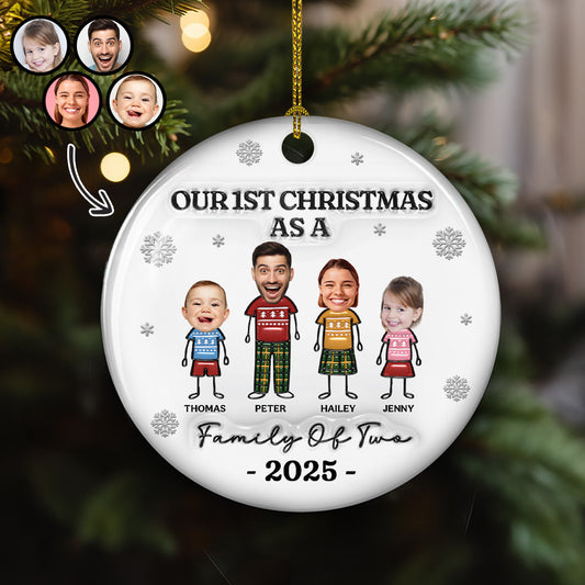 Together For The Holidays - Personalized Custom 3D Inflated Effect Ceramic Ornament