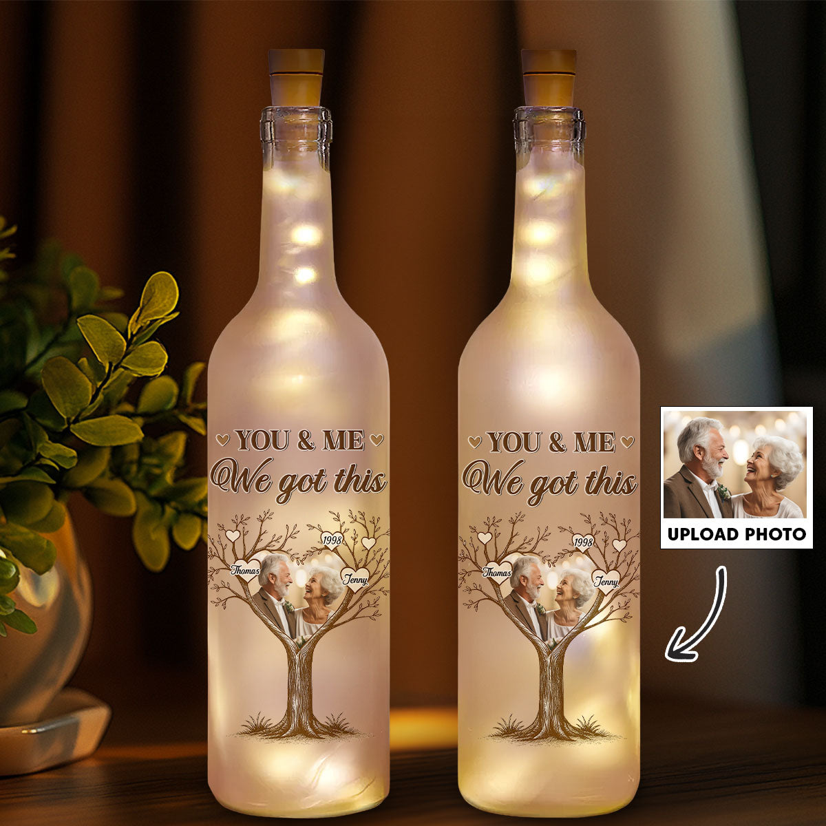 You And Me 2 - Personalized Custom Bottle Lamp