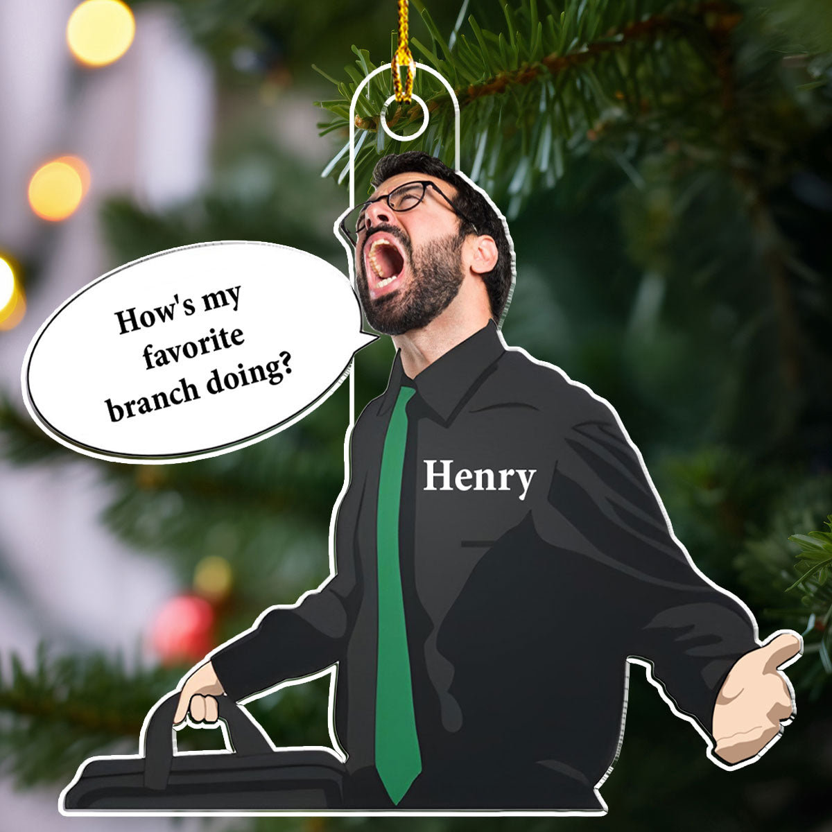 Custom Photo Funny Boss - Personalized Custom Acrylic Ornament