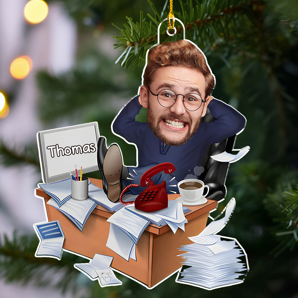 Here Is My Coworker - Personalized Custom Acrylic Ornament