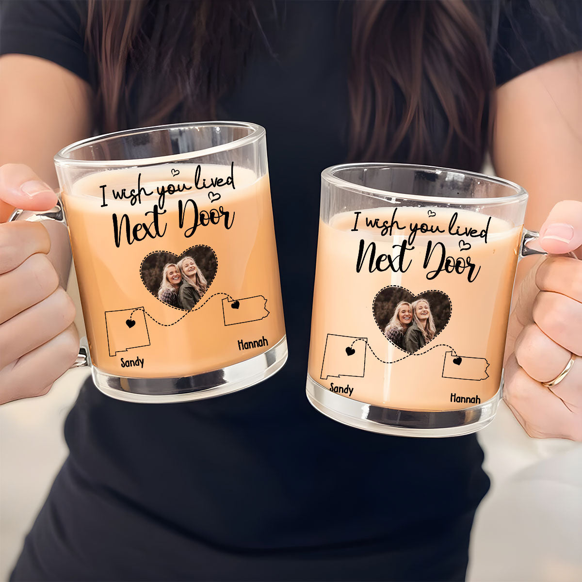 I Wish We Lived Closer Custom Photo - Personalized Custom Glass Mug