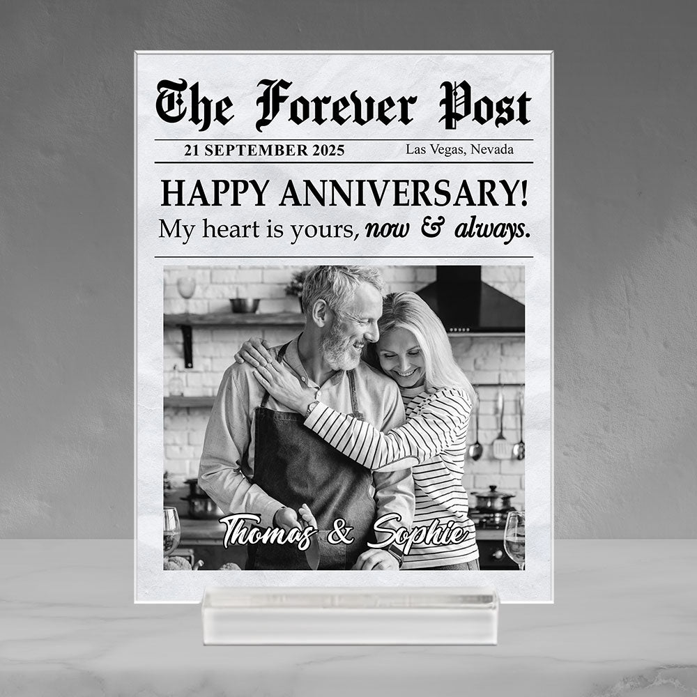 The Forever Post - Personalized Custom Acrylic Plaque With Base