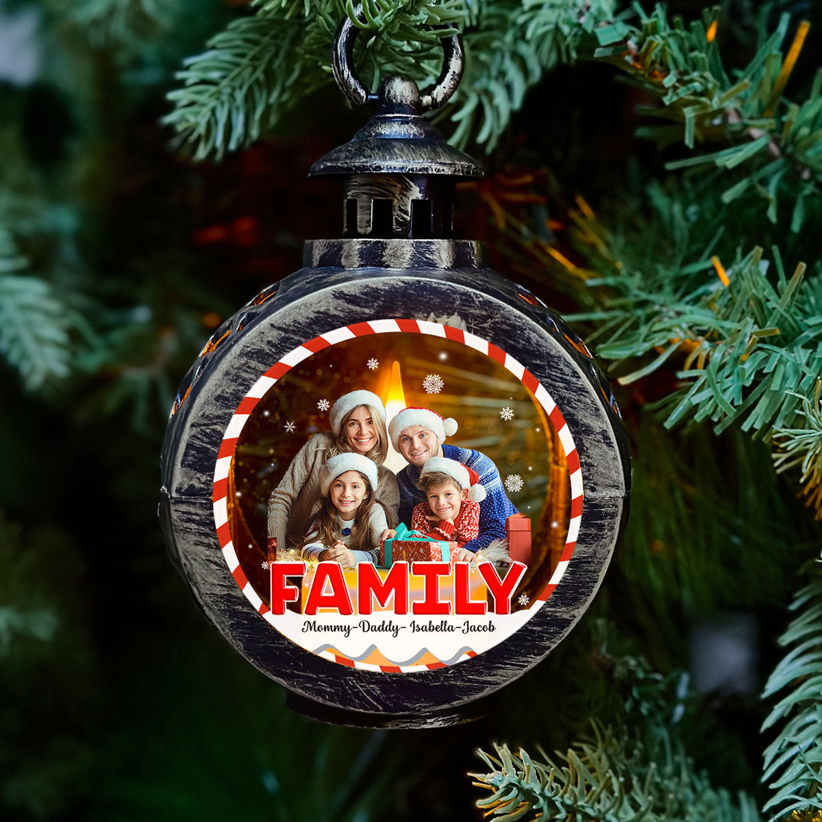 Family Is The Best - Personalized Custom Christmas Lantern