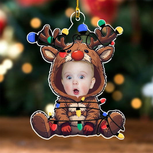 Reindeer Baby Christmas - Personalized Custom Acrylic Ornament