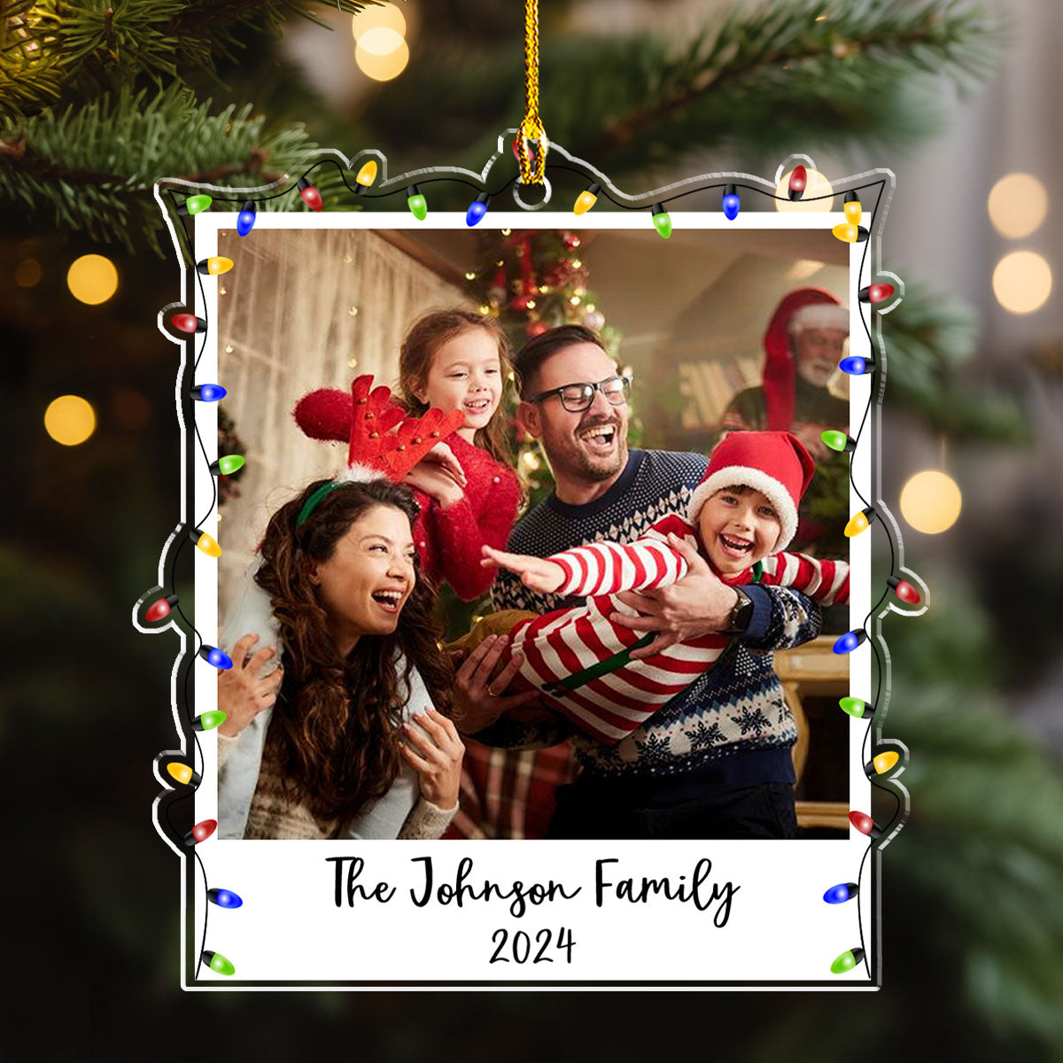 Family Photo Ornament 2024 - Personalized Custom Acrylic Ornament