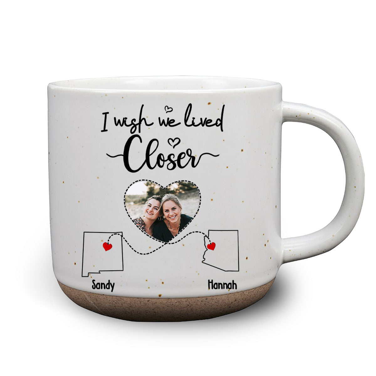 I Wish We Lived Closer Custom Photo - Personalized Custom Pottery Mug