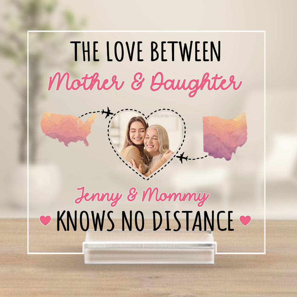 The Love Between Mother And Daughter - Personalized Custom Acrylic Plaque With Base