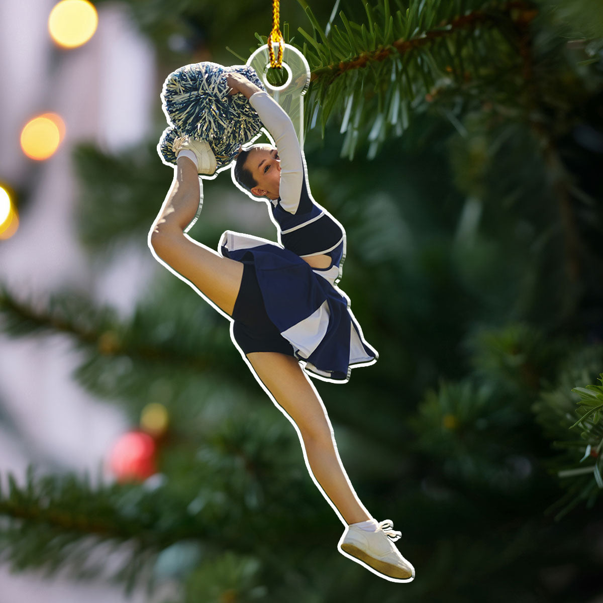 Ethnic Cheerleader Custom Photo - Personalized Custom Acrylic Ornament