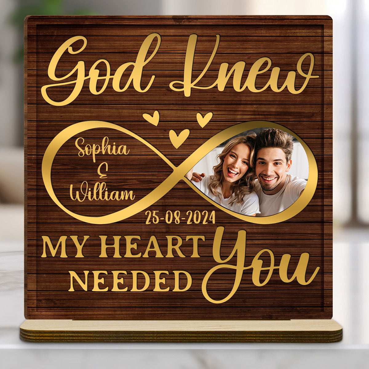 I Need You Love - Personalized Custom 2-Layer Wood Plaque With Flat Base