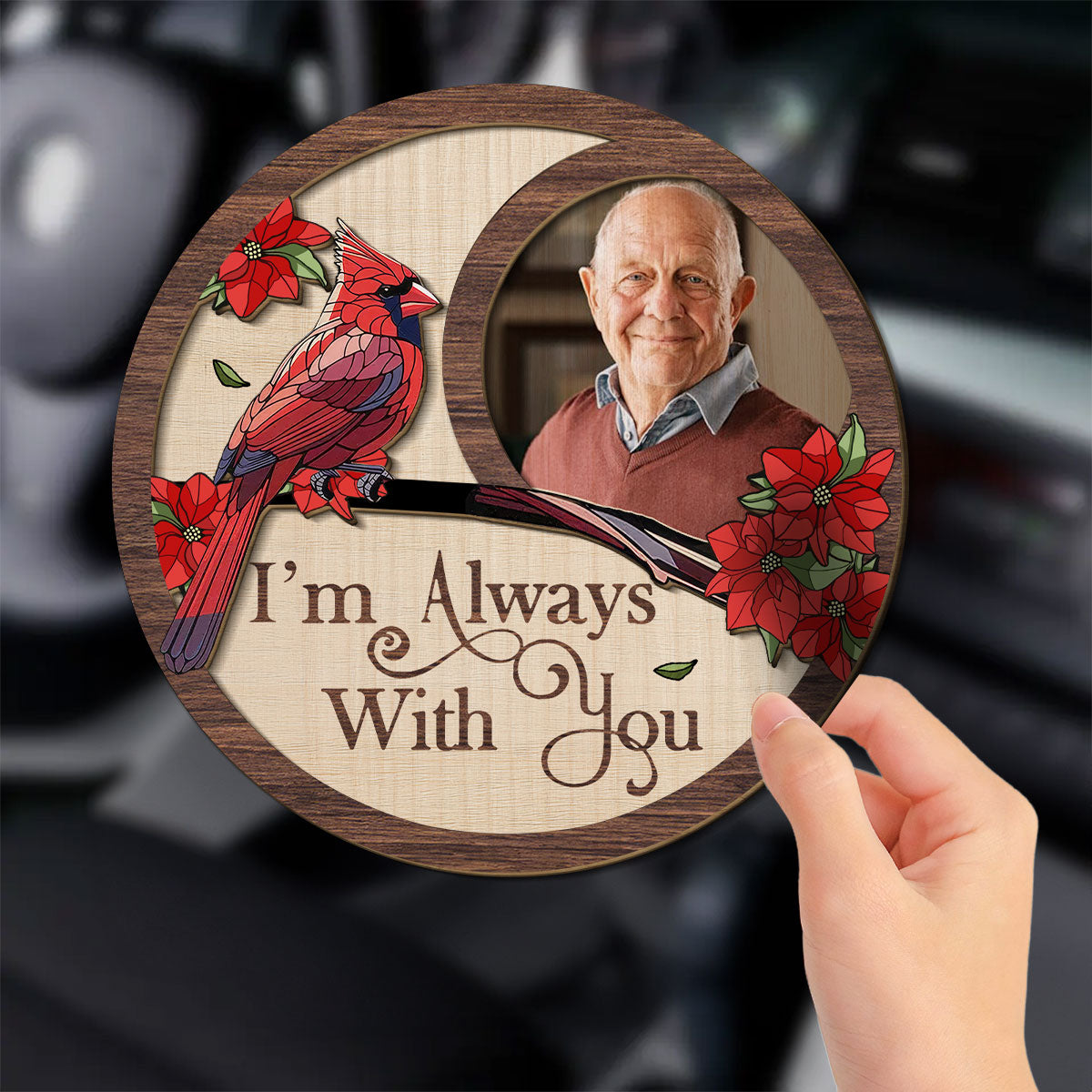 Custom Photo I Am Always With You - Personalized Custom Car Visor Clip
