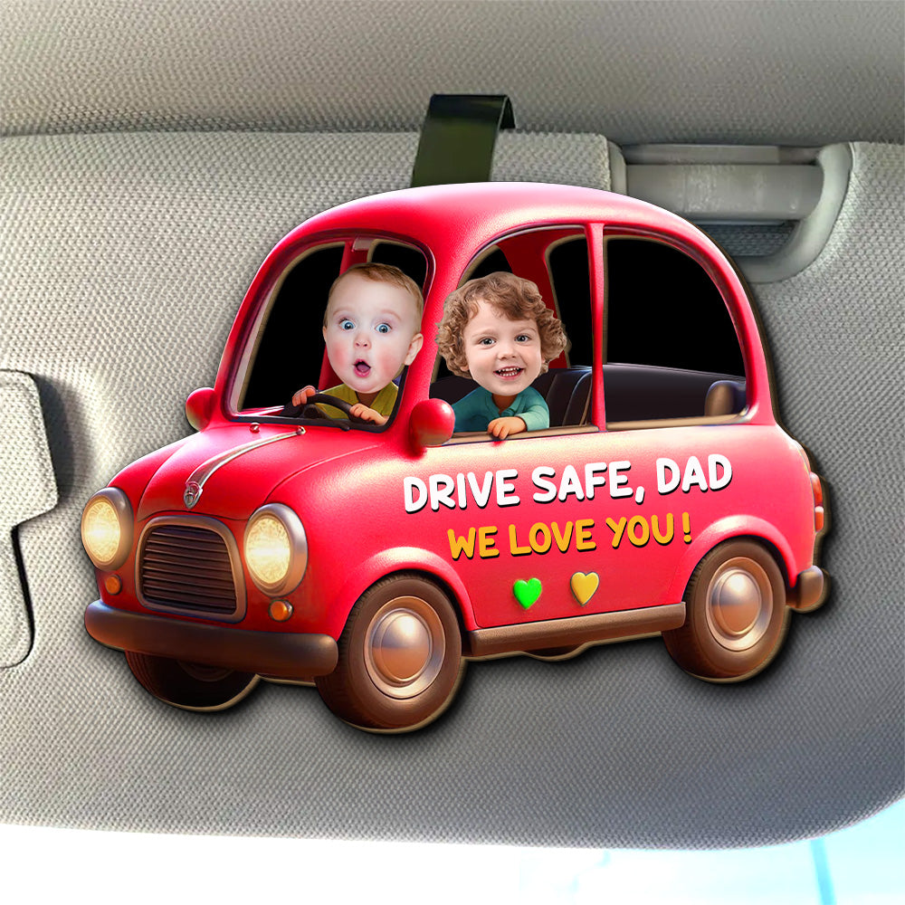 We Love You And Waiting You At Home Dad - Personalized Custom Car Visor Clip