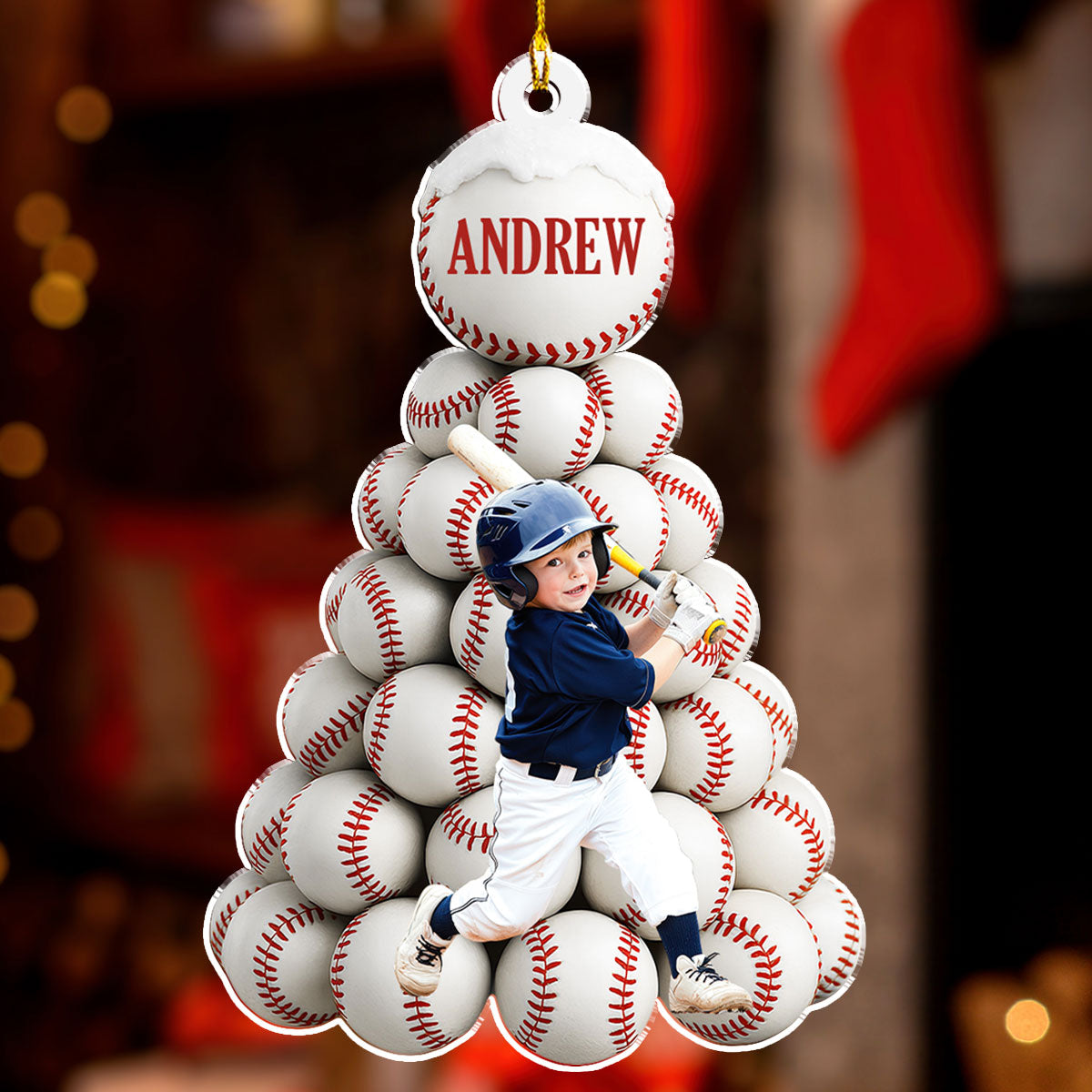 Twinkle Baseball Pinetree - Personalized Custom Acrylic Ornament