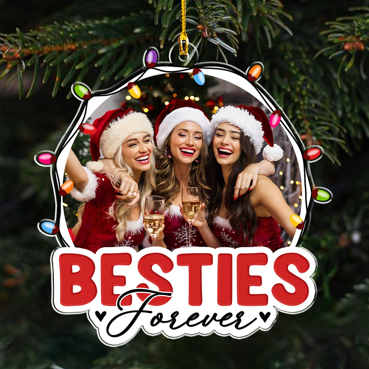Best Friends Christmas Lights - Personalized Custom Acrylic Ornament