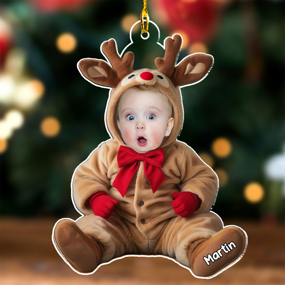 Baby Reindeer Custom Photo - Personalized Custom Acrylic Ornament