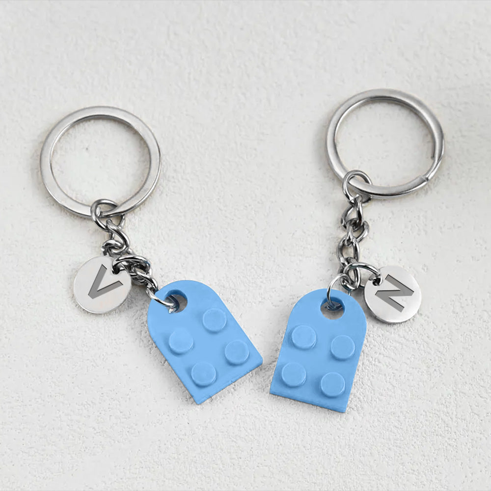 I Love You To Pieces - Personalized Custom Heart Brick Keychain