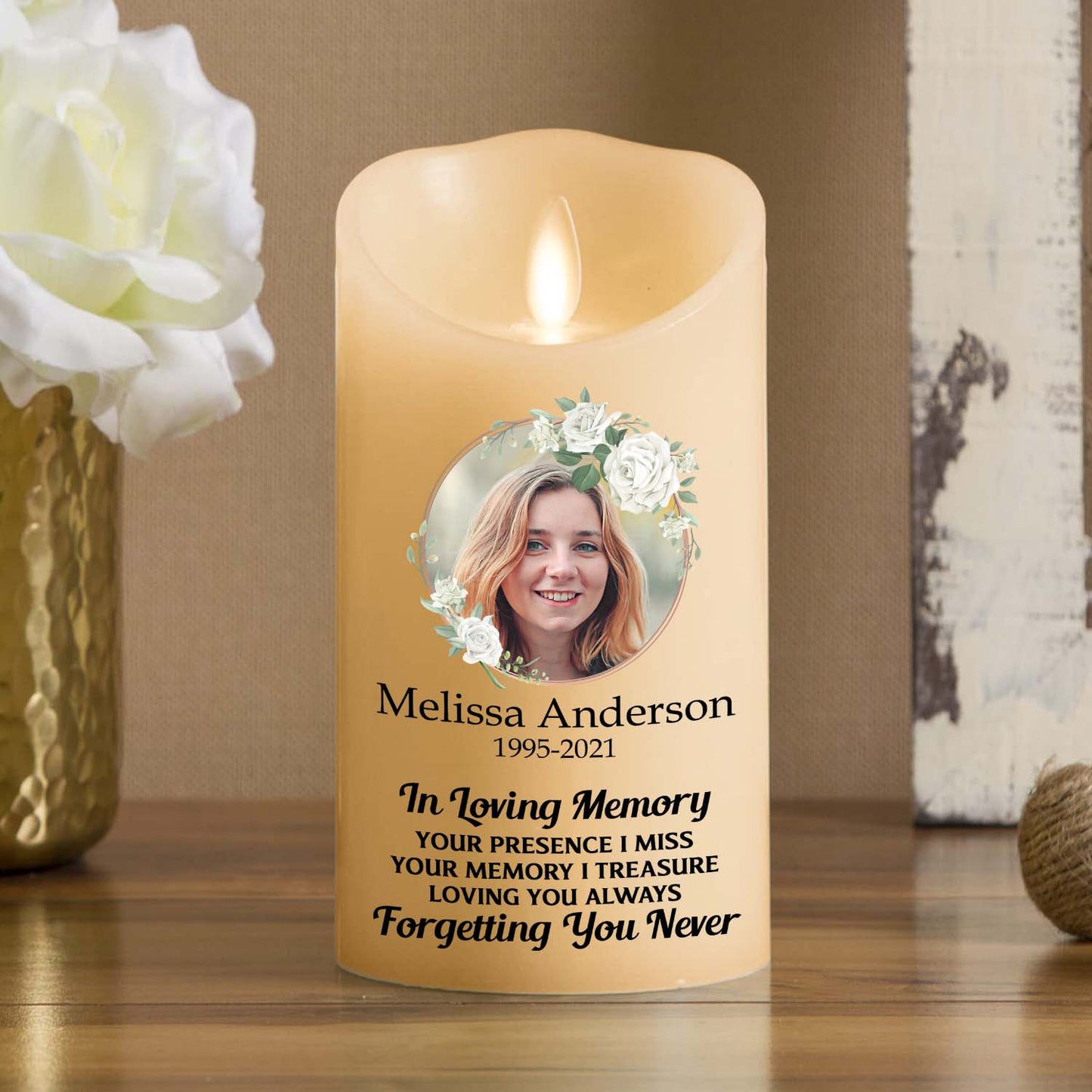 In Loving Memory Version 2 - Personalized Custom LED Candle