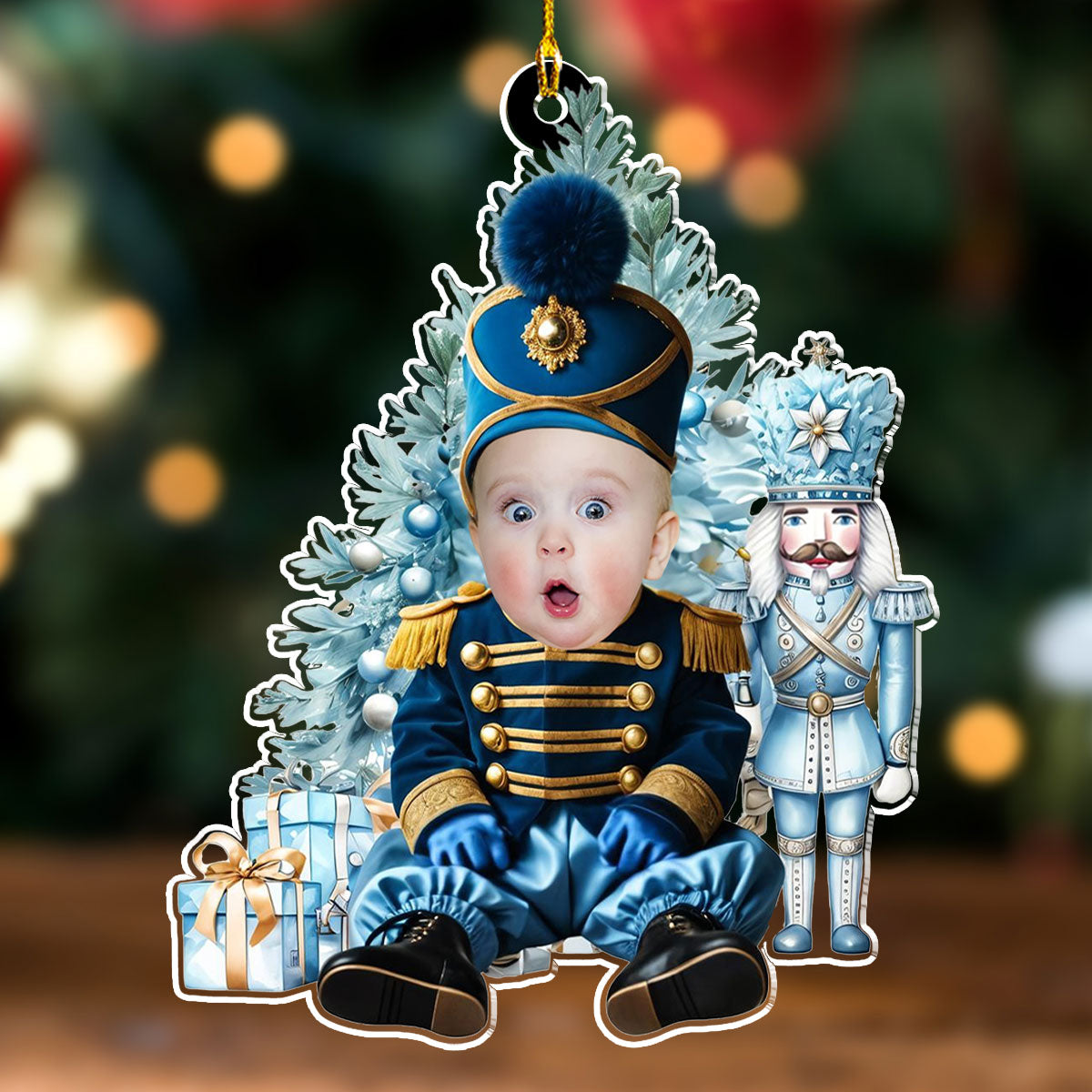 Custom Photo Baby Nutcracker Christmas - Personalized Custom Acrylic Ornament