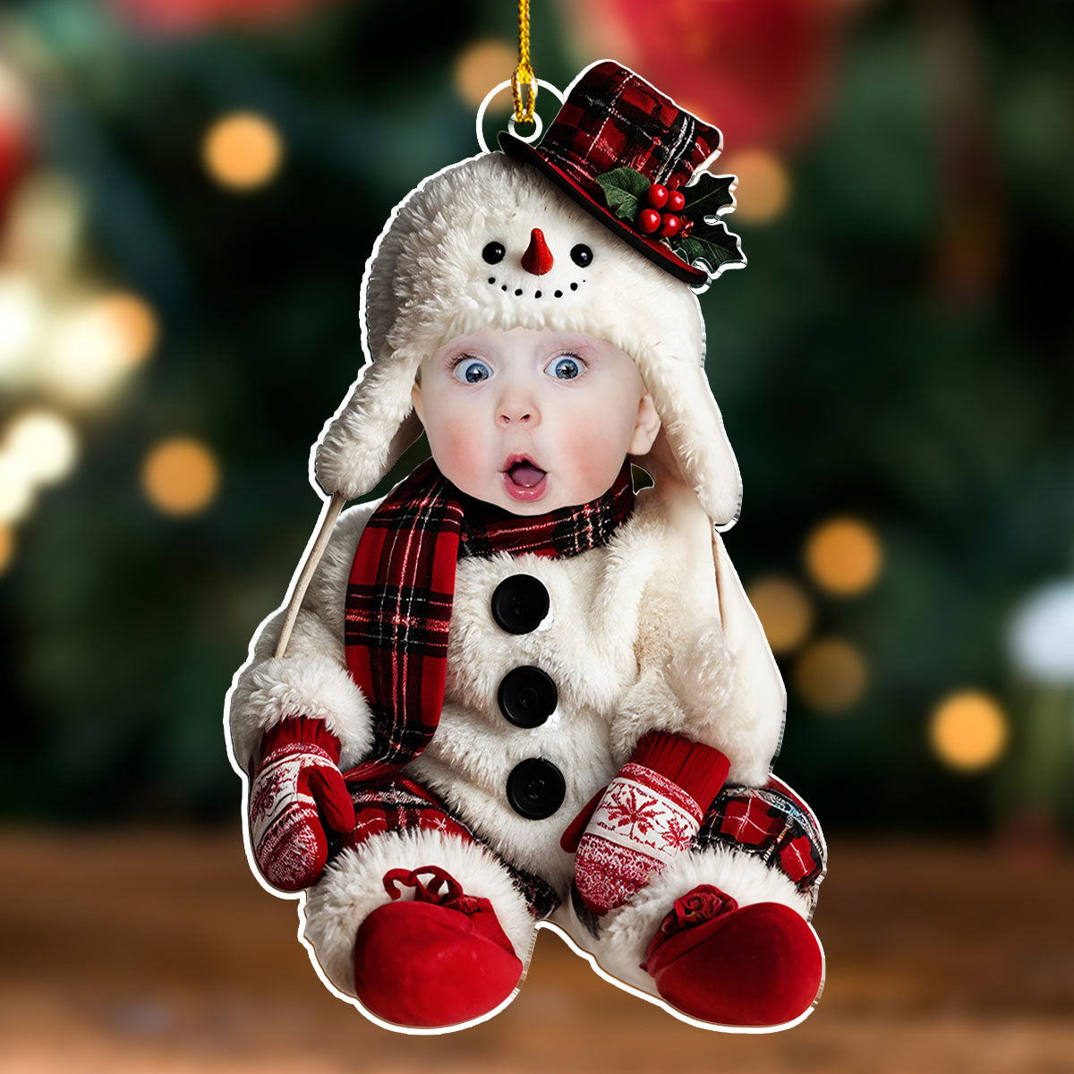 Snowman Baby Custom Photo - Personalized Custom Acrylic Ornament