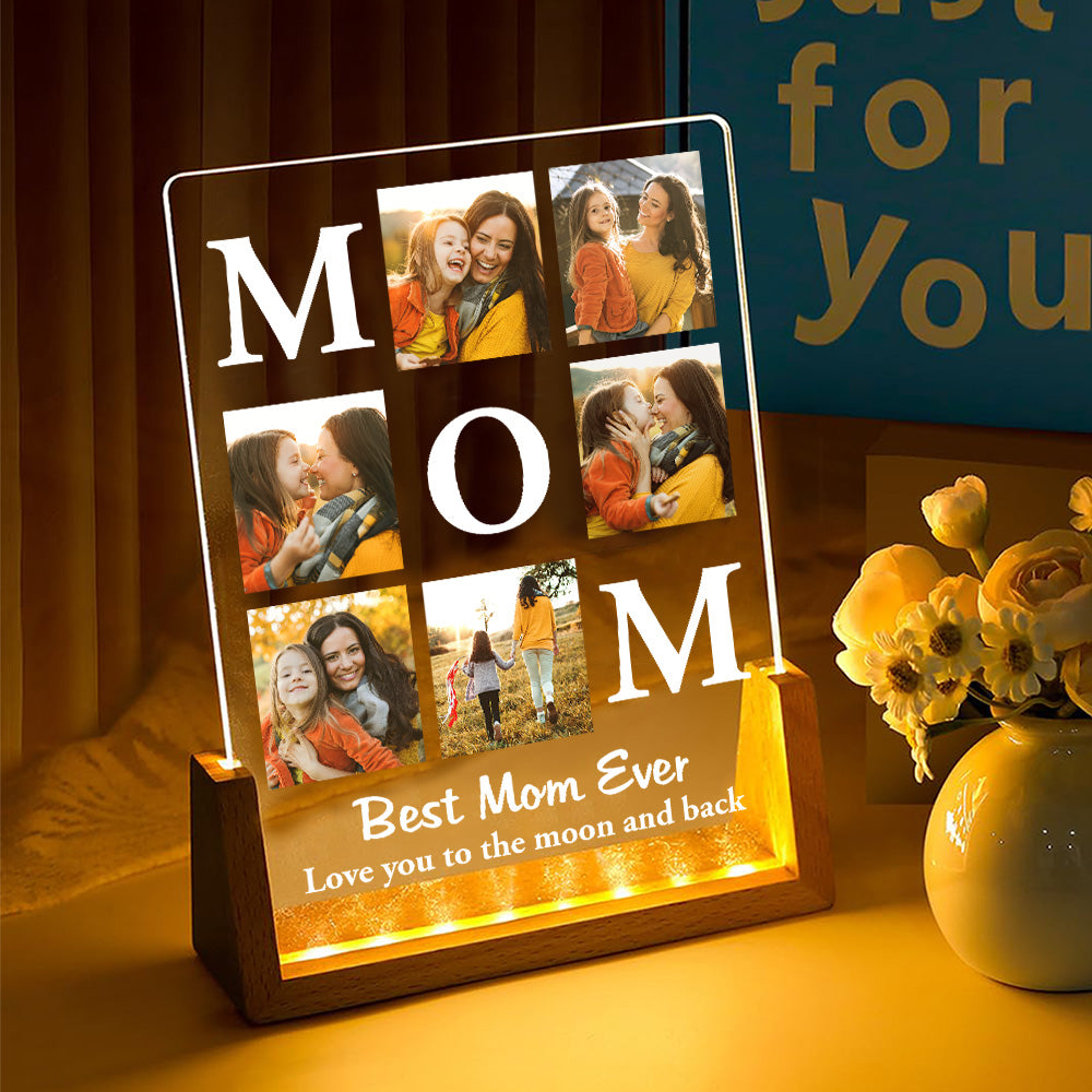 Love You To The Moon And Back - Personalized Custom Plaque With Walnut Base