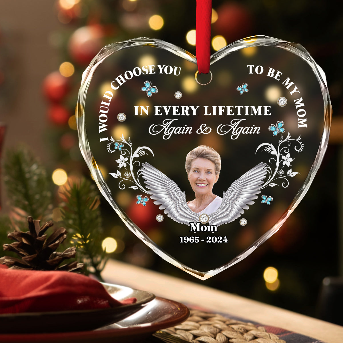 I Would Choose You My Mom - Personalized Custom Glass Ornament