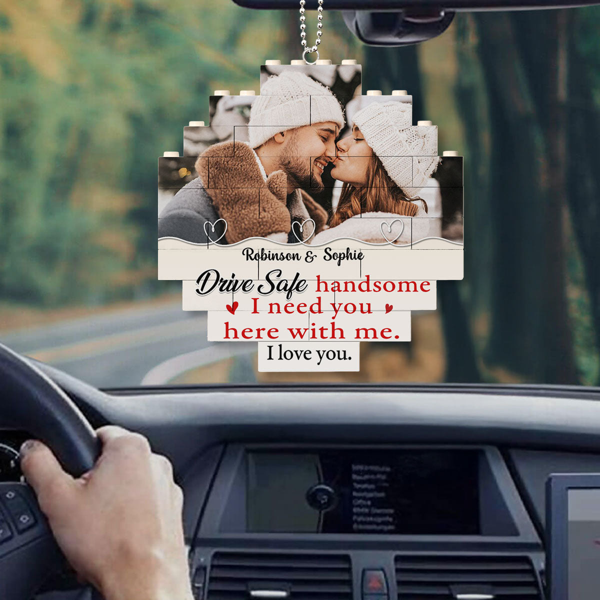 Drive Safe Handsome - Personalized Custom Puzzle Car Ornament