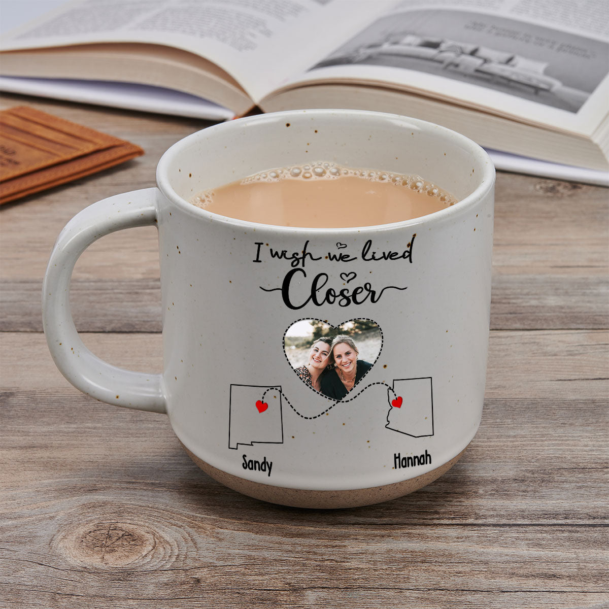I Wish We Lived Closer Custom Photo - Personalized Custom Pottery Mug