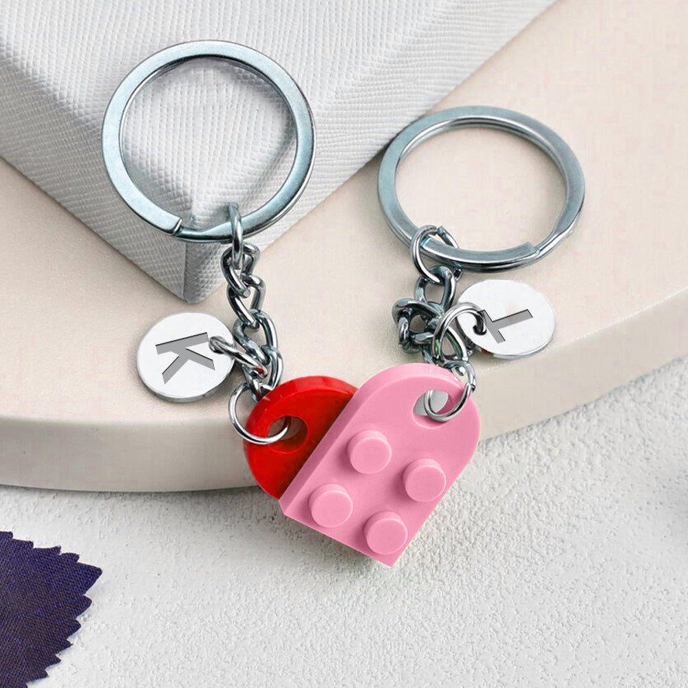 You Hold A Piece Of My Heart - Personalized Custom Heart Brick Keychain