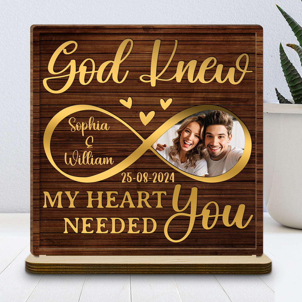 I Need You Love - Personalized Custom 2-Layer Wood Plaque With Flat Base