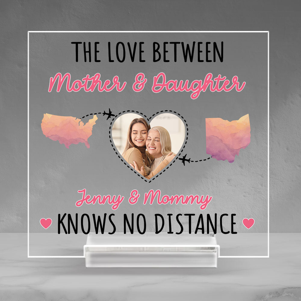 The Love Between Mother And Daughter - Personalized Custom Acrylic Plaque With Base