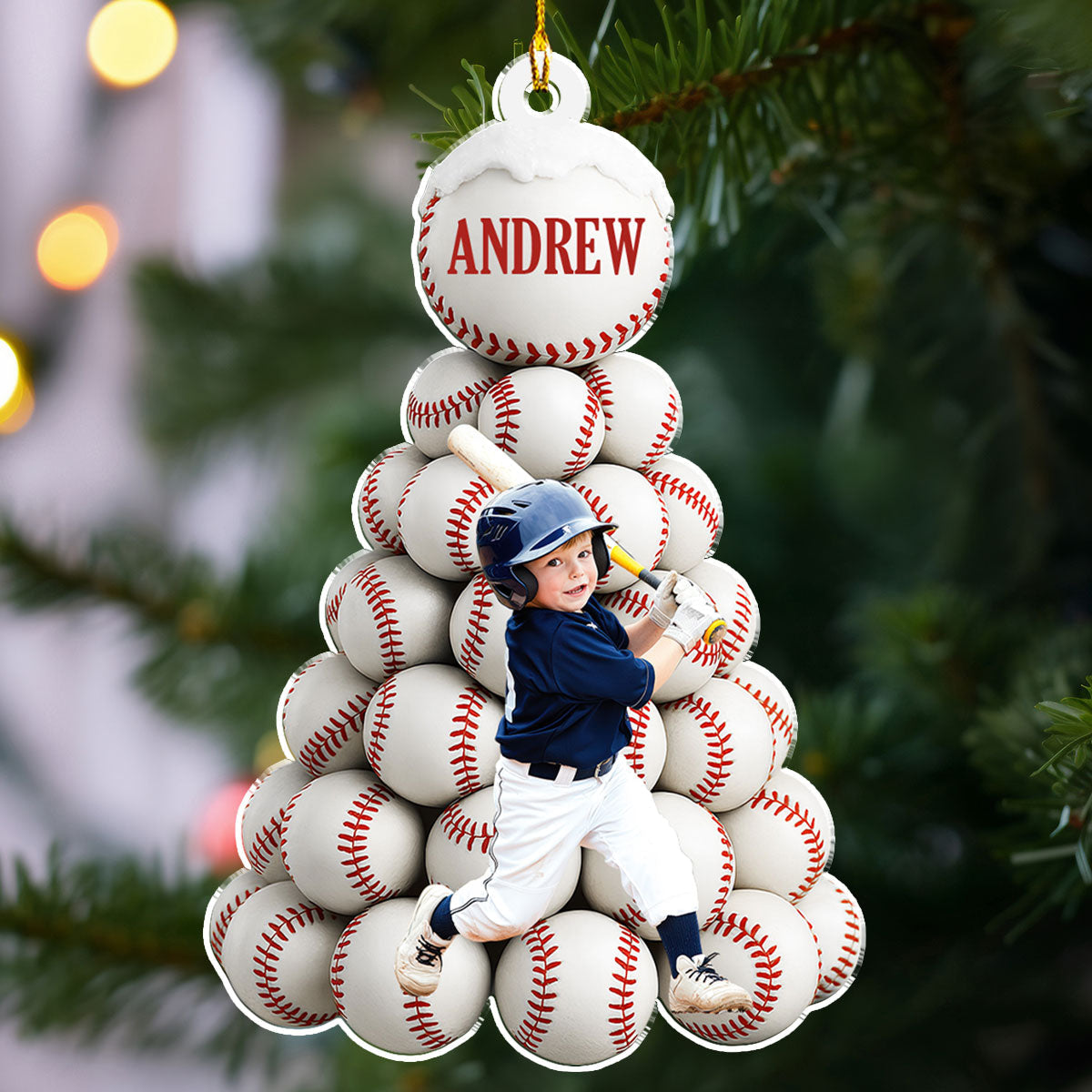 Twinkle Baseball Pinetree - Personalized Custom Acrylic Ornament