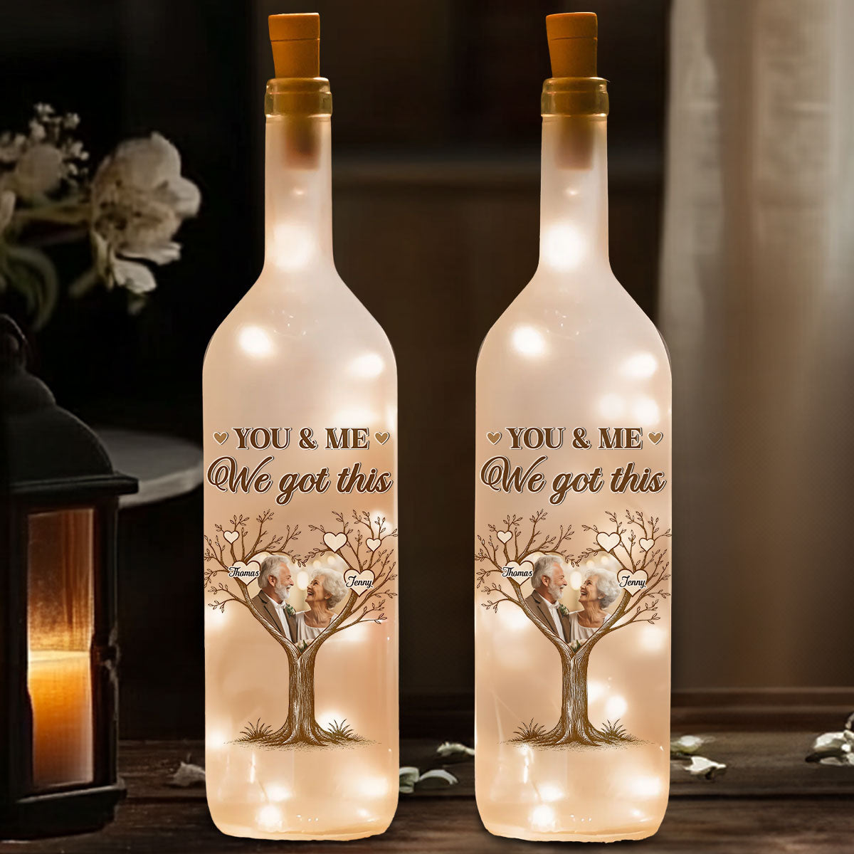 You And Me 2 - Personalized Custom Bottle Lamp