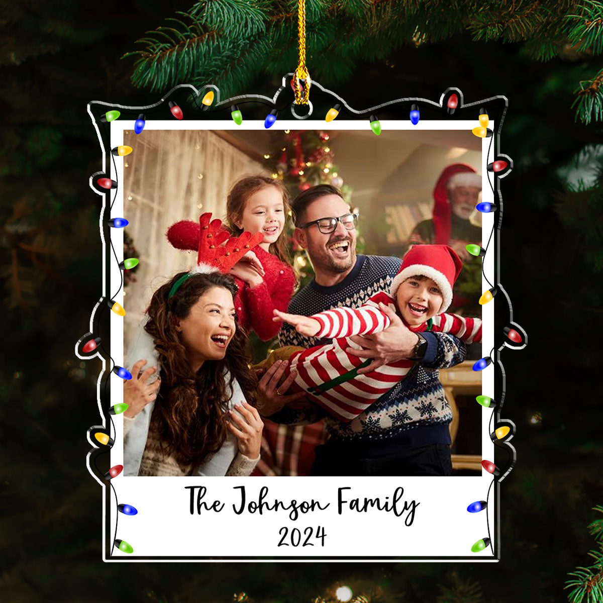 Family Photo Ornament 2024 - Personalized Custom Acrylic Ornament