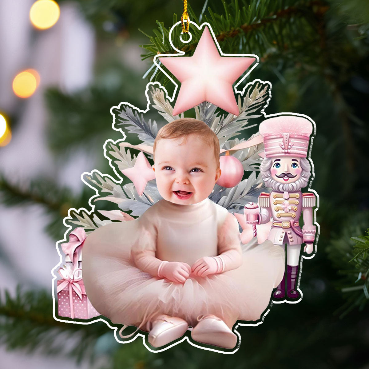 Custom Photo Baby Nutcracker Christmas - Personalized Custom Acrylic Ornament
