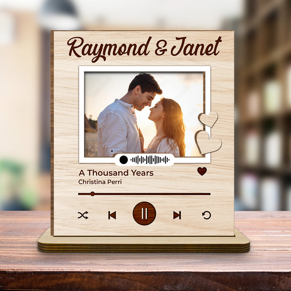 My Love For You - Personalized Custom 2-Layer Wood Plaque With Flat Base