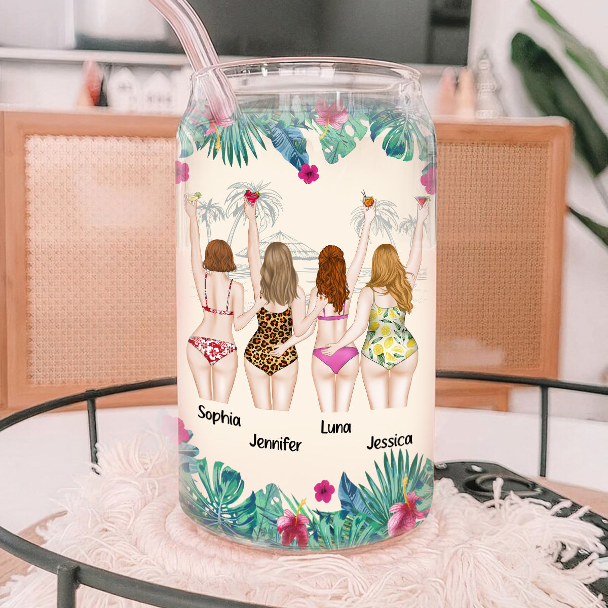 Warning The Girls Are Drinking Again - Personalized Custom Glass Can