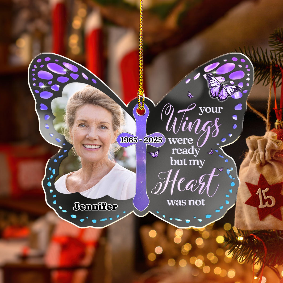 Your Wings Were Ready - Personalized Custom Mirrored Acrylic Ornament