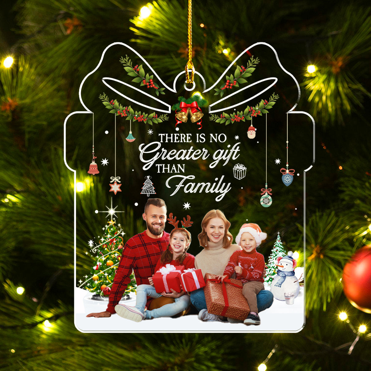 There Is No Greater Gift Than Family - Personalized Custom Acrylic Ornament