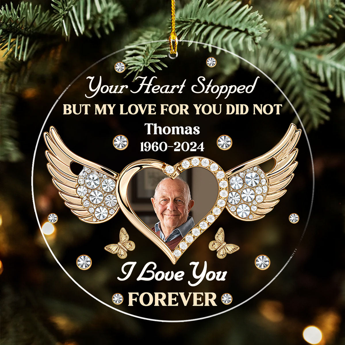 My Love for You Will Never Stop - Personalized Custom Acrylic Ornament