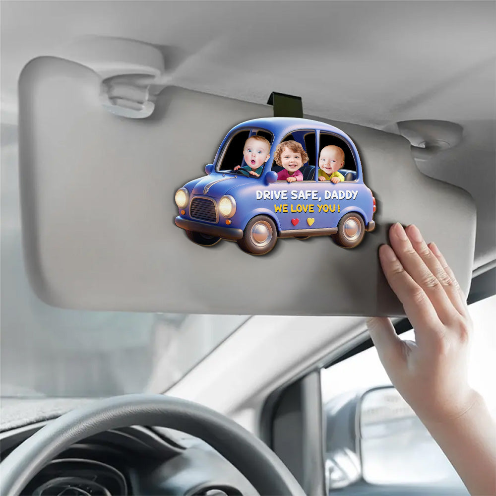 We Love You And Waiting You At Home Dad - Personalized Custom Car Visor Clip