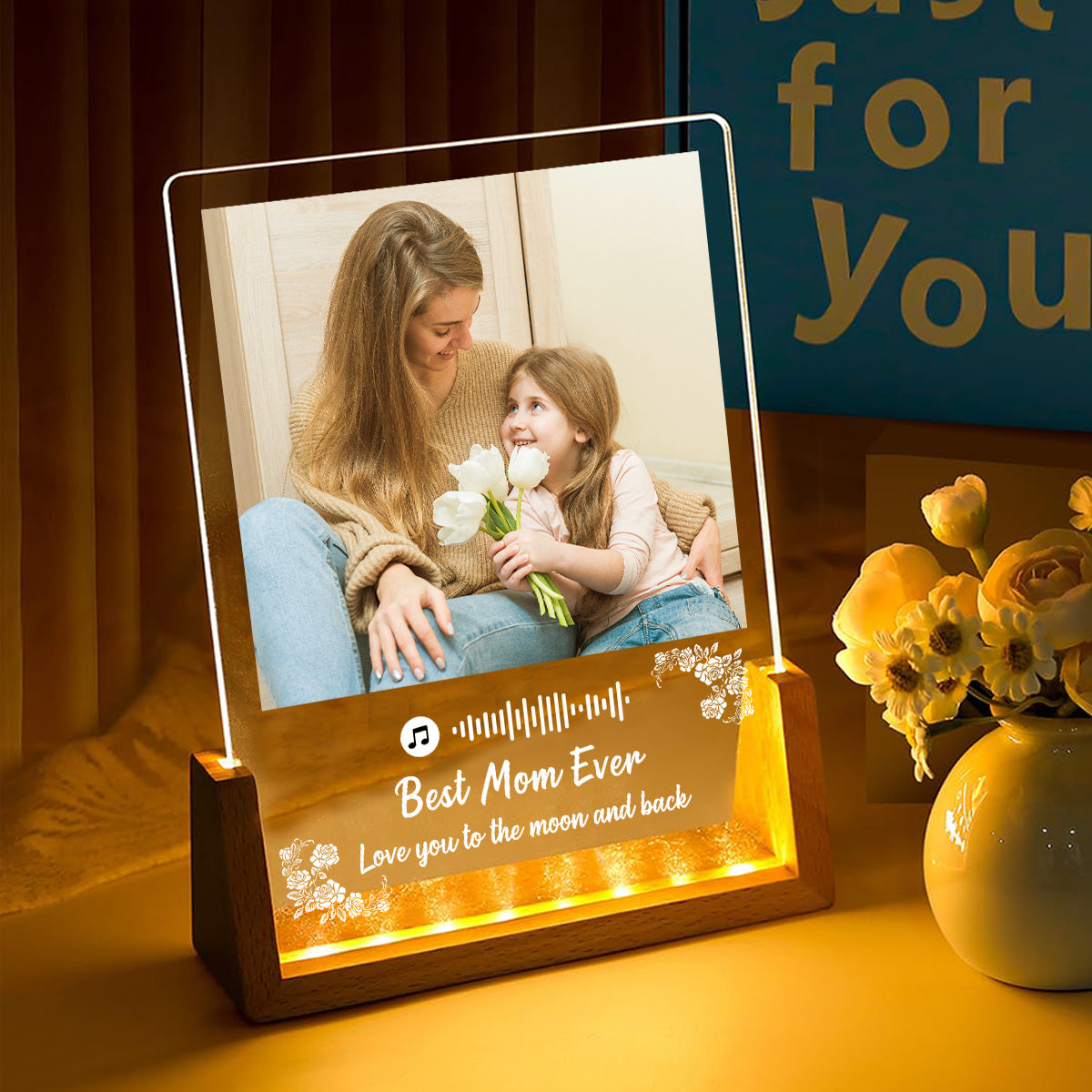 Best Mom Ever - Personalized Custom Plaque With Walnut Base