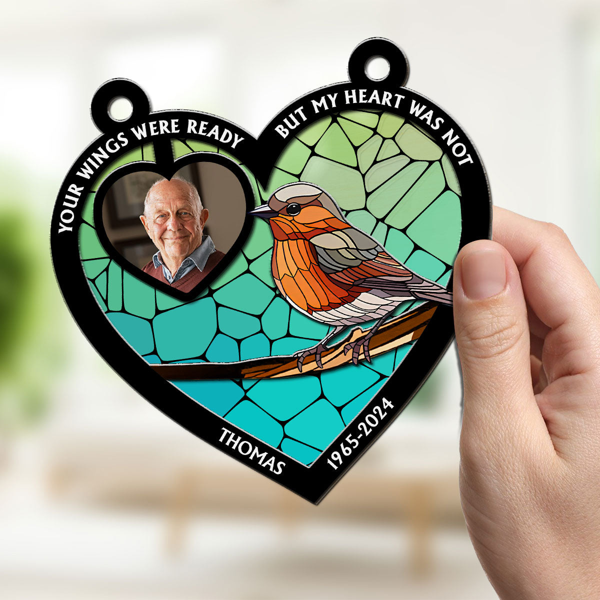Your Wings Were Ready - Personalized Custom Suncatcher