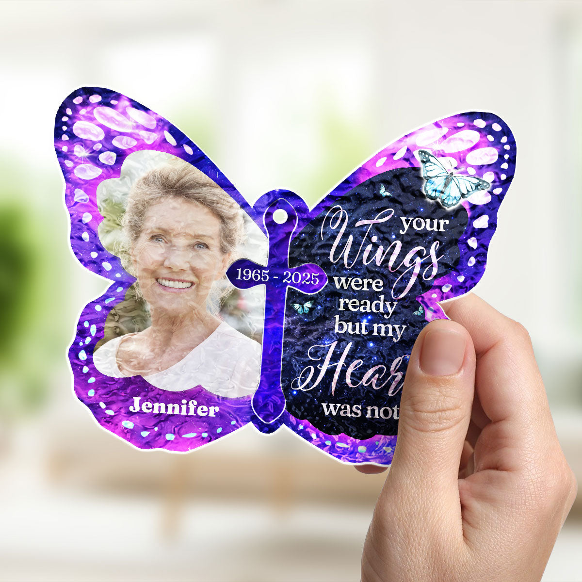 Your Wings Were Ready - Personalized Custom Wavy Suncatcher