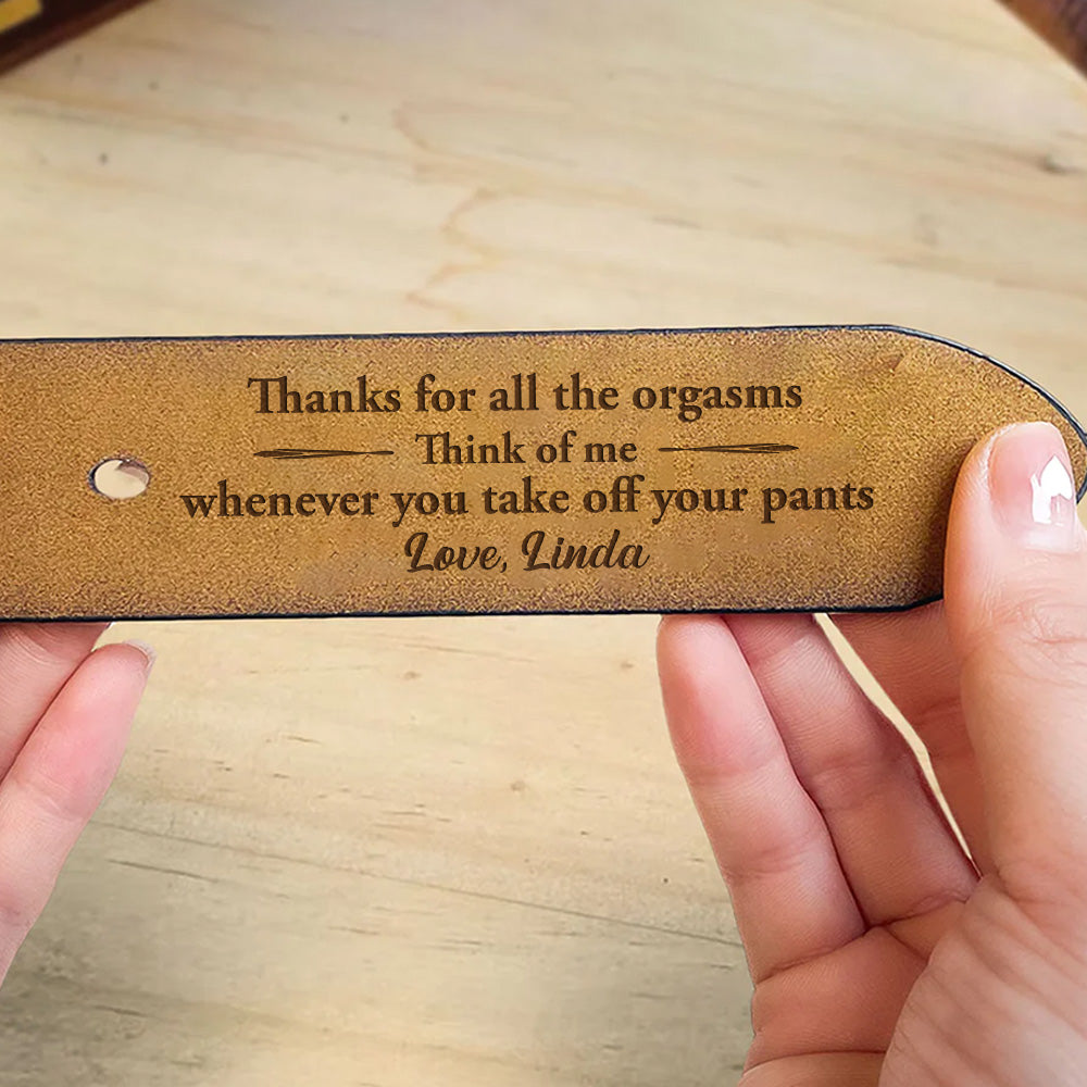 Thanks For All - Personalized Engraved Leather Belt