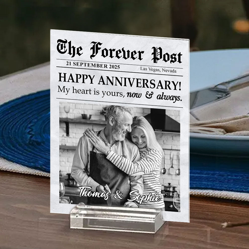 The Forever Post - Personalized Custom Acrylic Plaque With Base